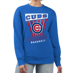 Chicago Cubs Starter Women's Poster Print Pullover Sweatshirt Royal