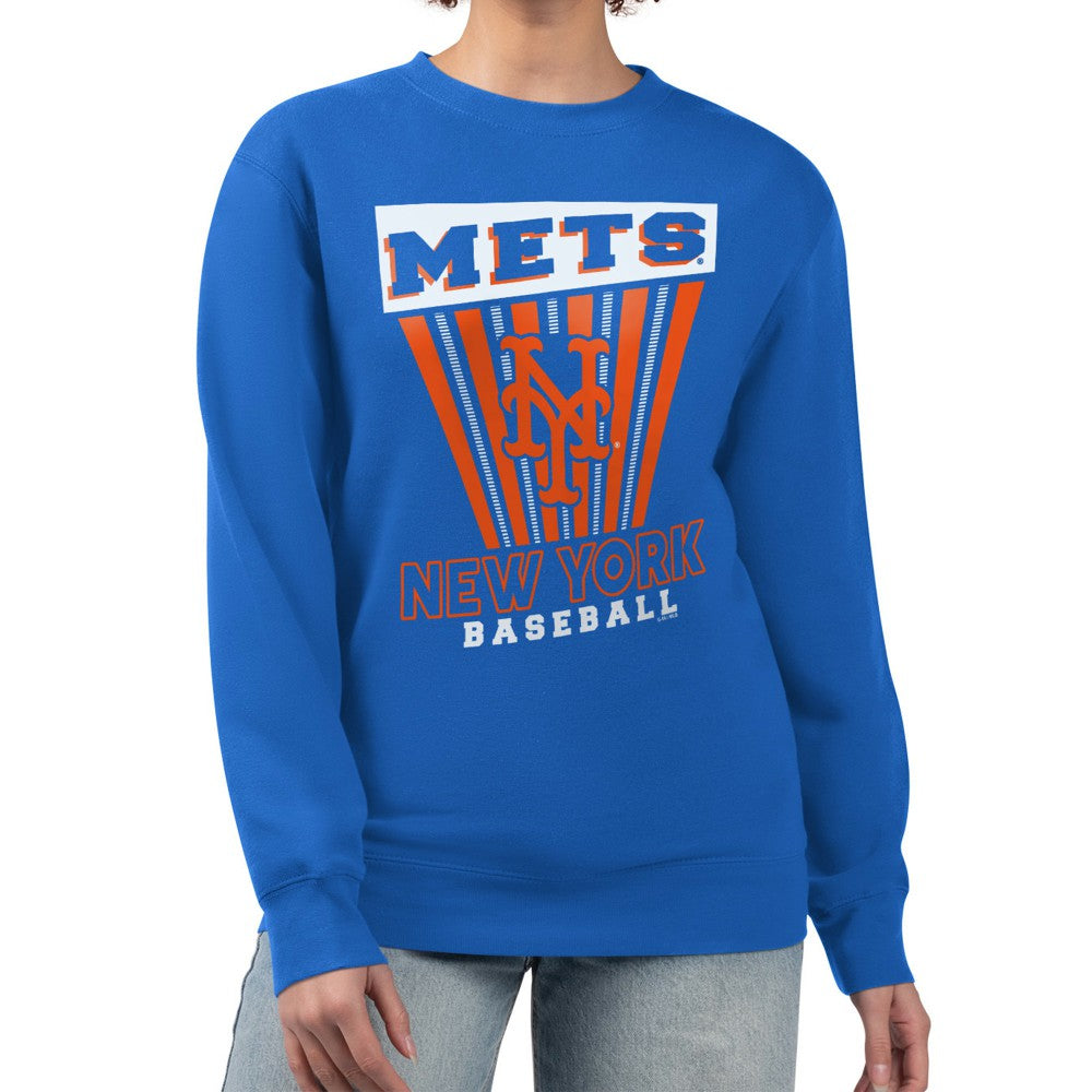New York Mets Starter Women's Poster Print Pullover Sweatshirt Royal