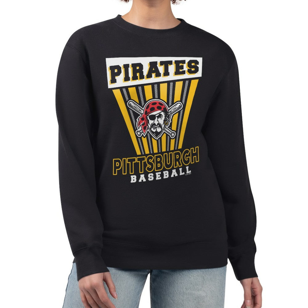 Pittsburgh Pirates Starter Women's Poster Print Pullover Sweatshirt Black