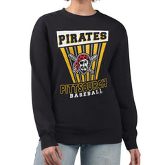 Pittsburgh Pirates Starter Women's Poster Print Pullover Sweatshirt Black