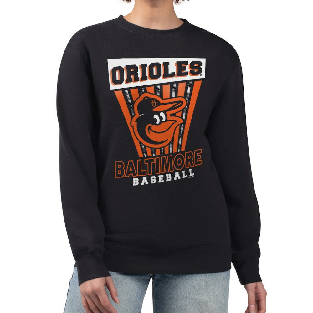 Baltimore Orioles Starter Women's Poster Print Pullover Sweatshirt Black