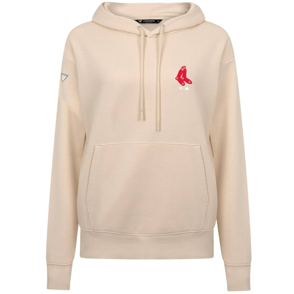 Boston Red Sox Levelwear Women's Cooperstown Collection Adorn Core Logo Pullover Hoodie Khaki