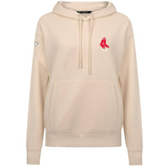 Boston Red Sox Levelwear Women's Cooperstown Collection Adorn Core Logo Pullover Hoodie Khaki