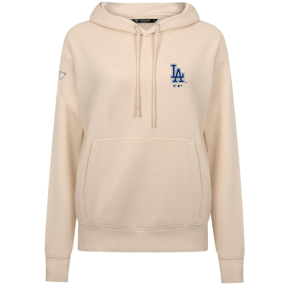 Los Angeles Dodgers Levelwear Women's Cooperstown Collection Adorn Core Logo Pullover Hoodie Khaki
