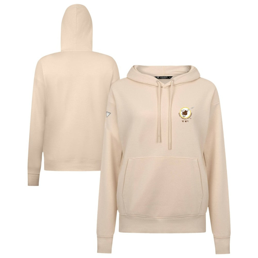 San Diego Padres Levelwear Women's Cooperstown Collection Adorn Core Logo Pullover Hoodie Khaki