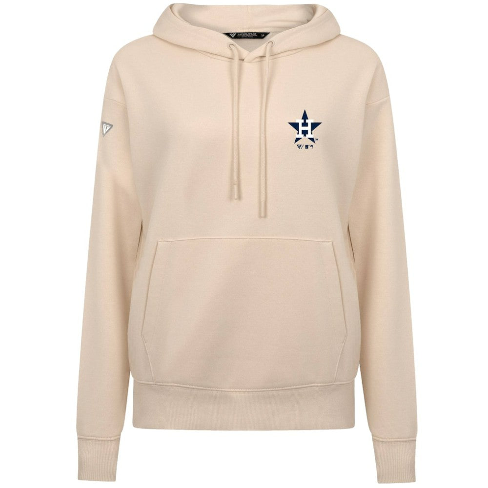 Houston Astros Levelwear Women's Cooperstown Collection Adorn Core Logo Pullover Hoodie Khaki