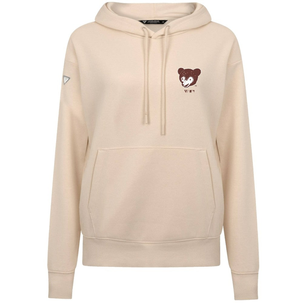 Chicago Cubs Levelwear Women's Cooperstown Collection Adorn Core Logo Pullover Hoodie Khaki