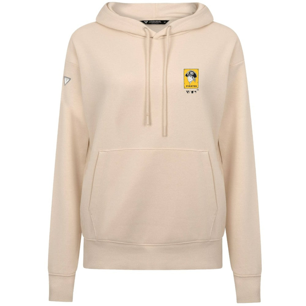 Pittsburgh Pirates Levelwear Women's Cooperstown Collection Adorn Core Logo Pullover Hoodie Khaki
