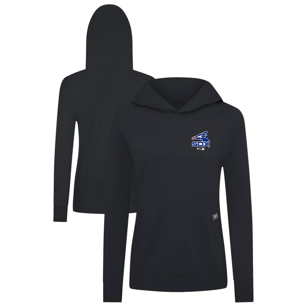 Chicago White Sox Levelwear Women's Cooperstown Collection Relay Core Logo Pullover Hoodie Black