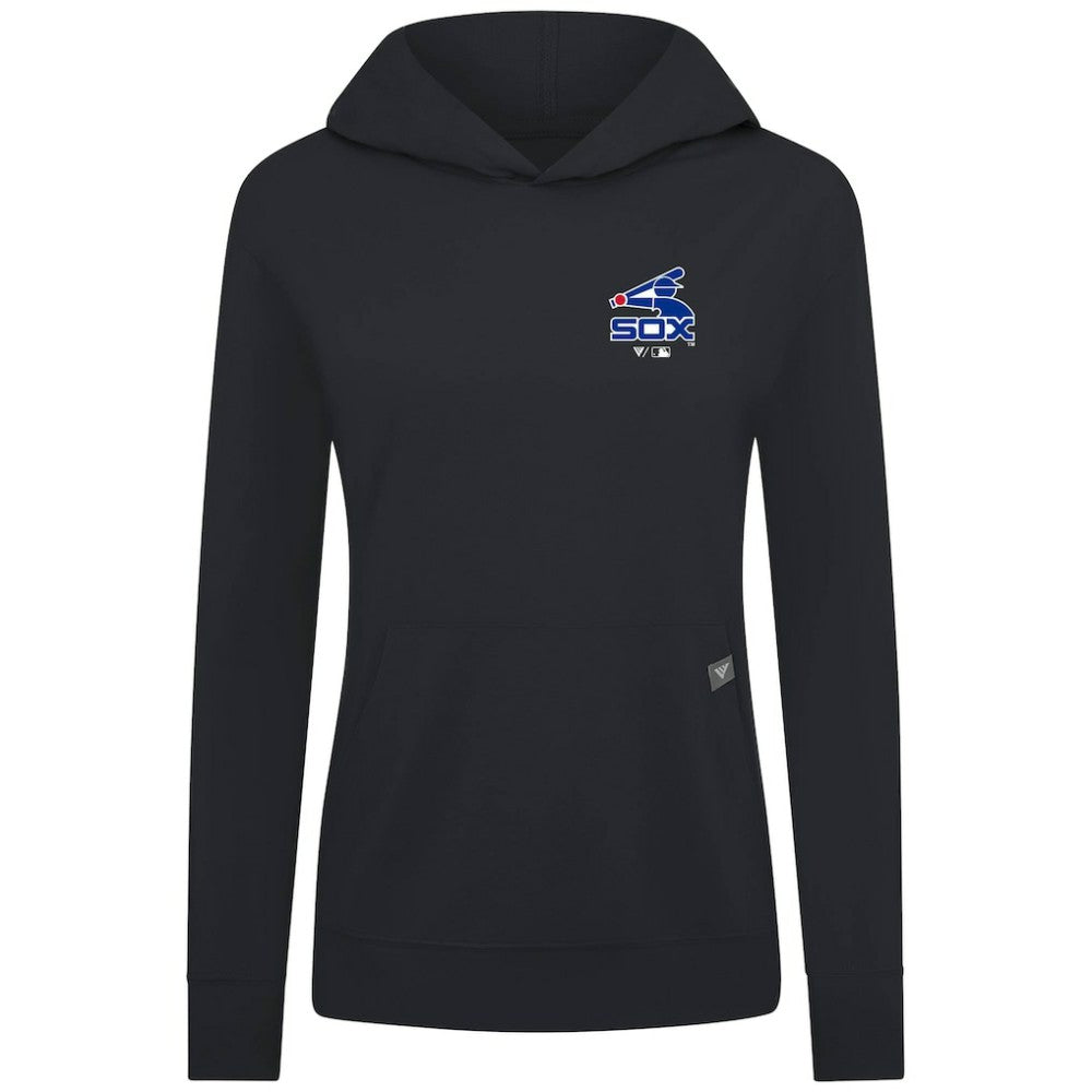Chicago White Sox Levelwear Women's Cooperstown Collection Relay Core Logo Pullover Hoodie Black