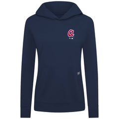 Atlanta Braves Levelwear Women's Cooperstown Collection Relay Core Logo Pullover Hoodie Navy