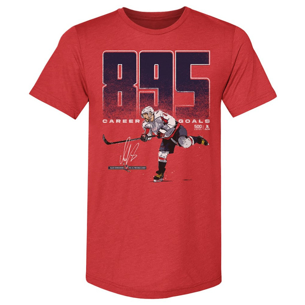 Alexander Ovechkin Washington Capitals 500 Level NHL All-Time Leading Goal Scorer Tri-Blend Bold T-Shirt Red