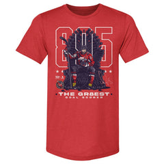 Alexander Ovechkin Washington Capitals 500 Level NHL All-Time Leading Goal Scorer Tri-Blend Throne T-Shirt Red