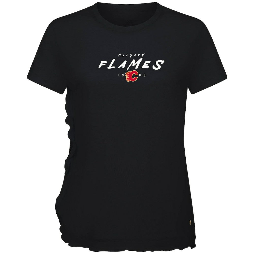 Calgary Flames Levelwear Women's Airflow Scratched T-Shirt Black