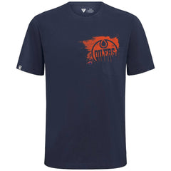 Edmonton Oilers Levelwear Focal Blasted T-Shirt Navy
