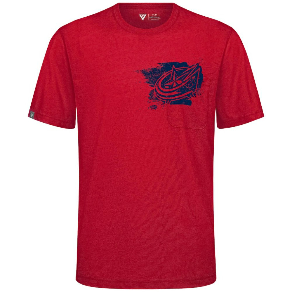 Columbus Blue Jackets Levelwear Focal Blasted T-Shirt Red