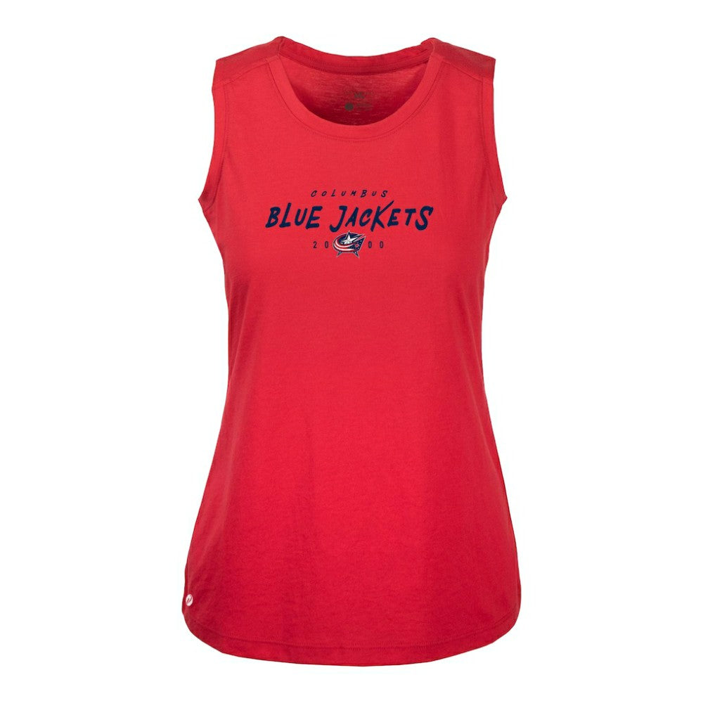 Columbus Blue Jackets Levelwear Women's Macy Scratched Tank Top Red