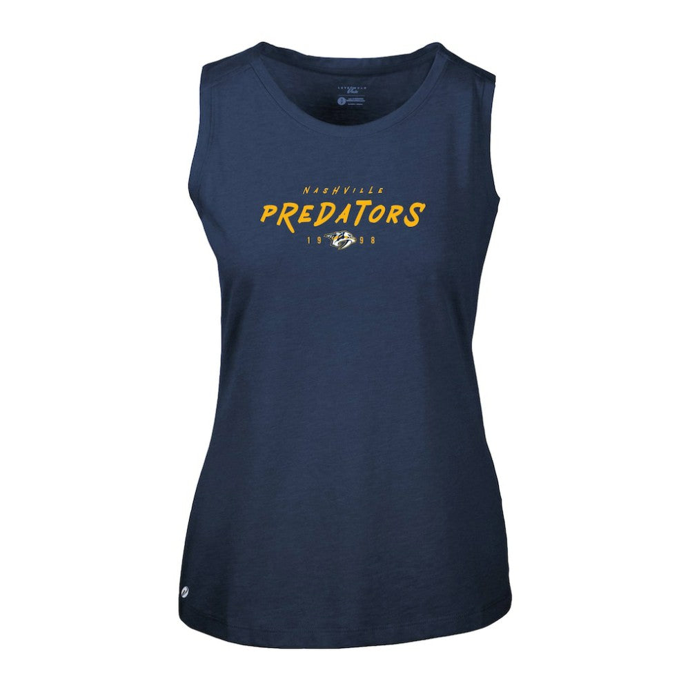 Nashville Predators Levelwear Women's Macy Scratched Tank Top Navy