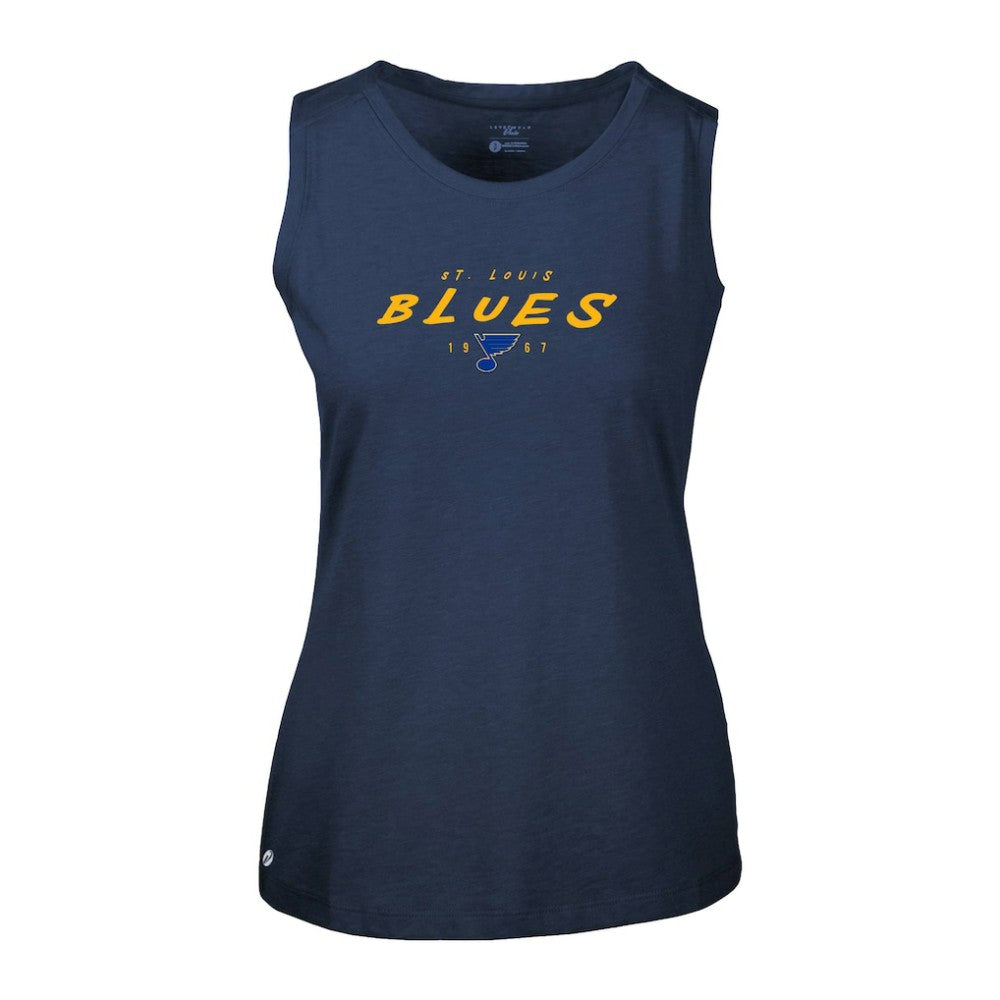 St. Louis Blues Levelwear Women's Macy Scratched Tank Top Navy