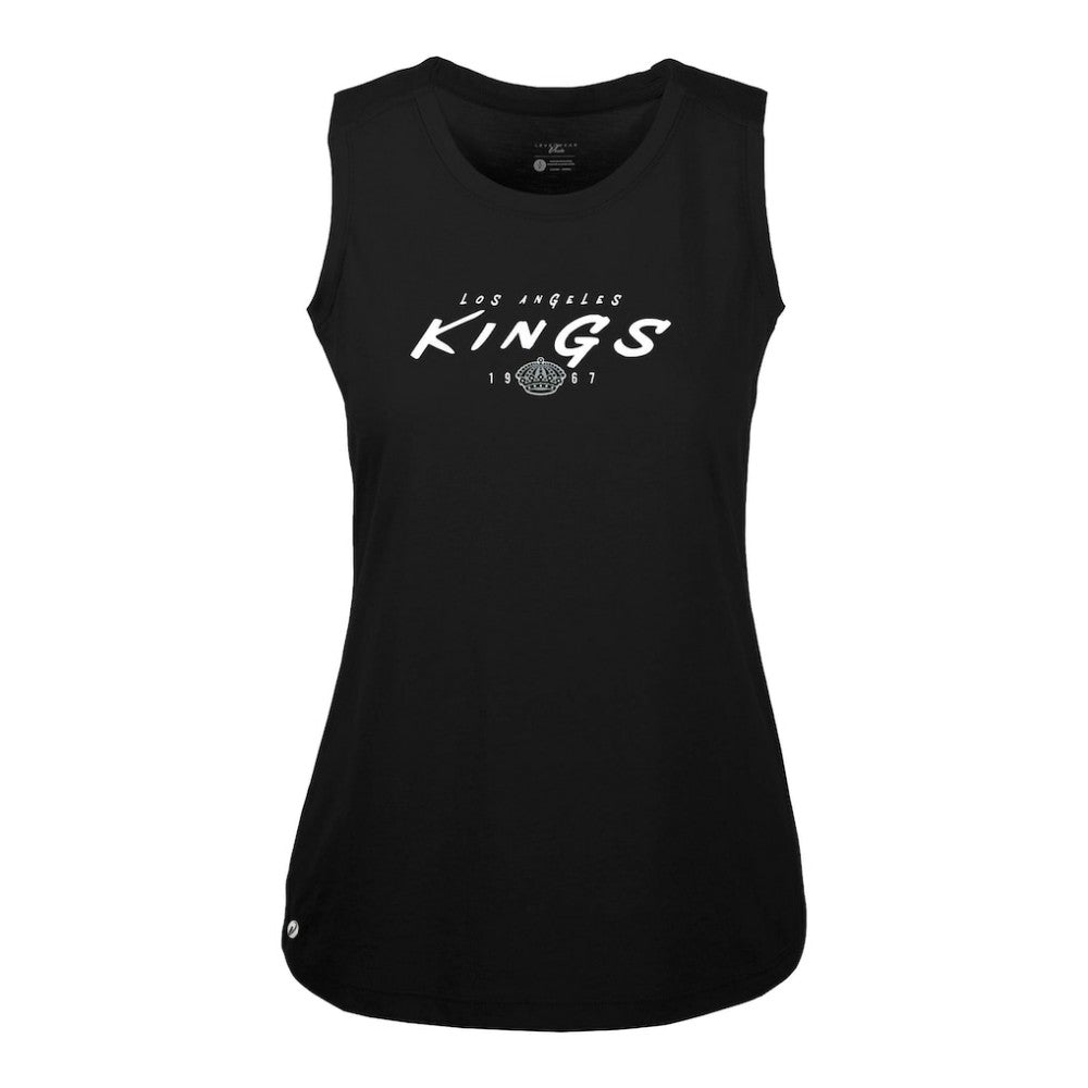 Los Angeles Kings Levelwear Women's Macy Scratched Tank Top Black