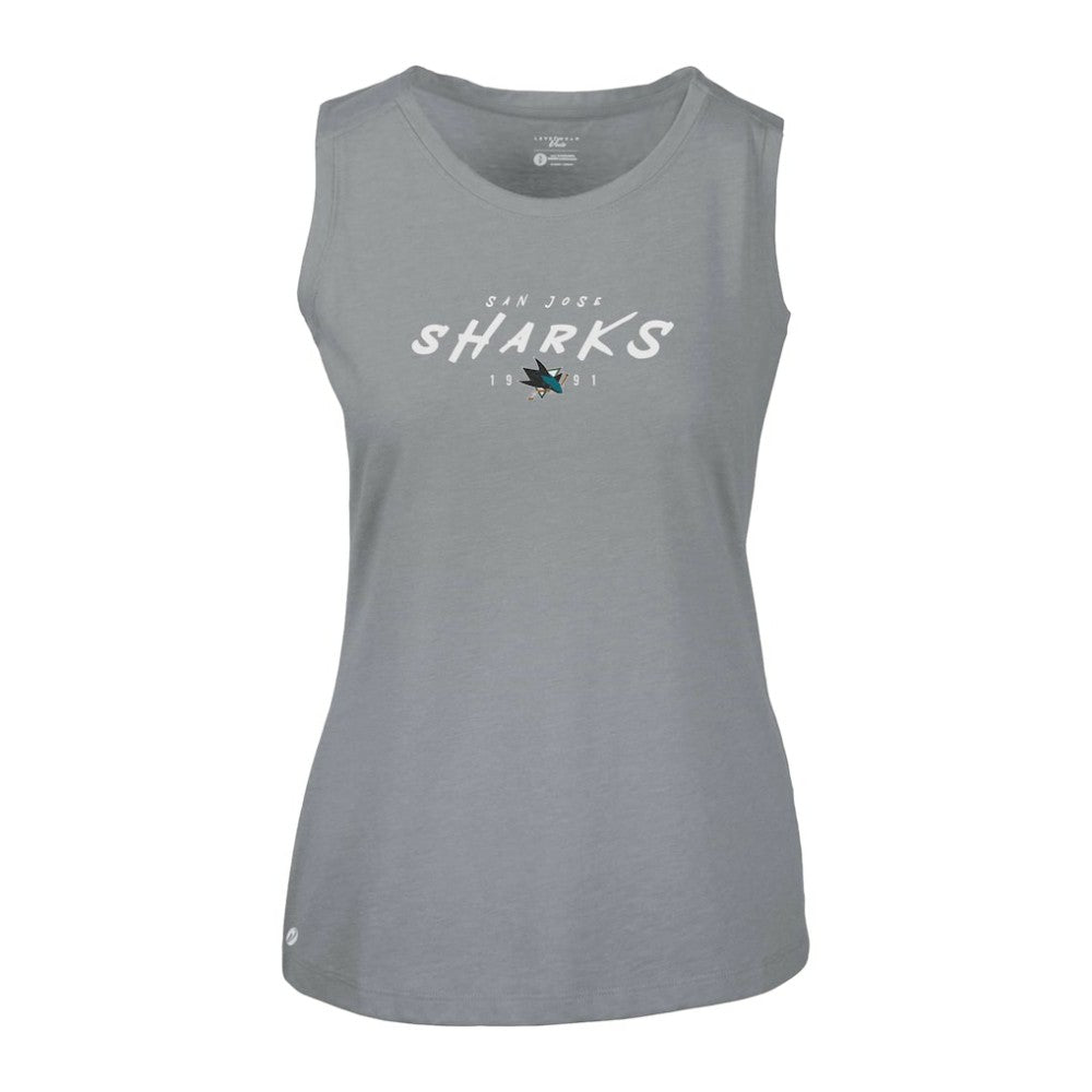 San Jose Sharks Levelwear Women's Macy Scratched Tank Top Gray