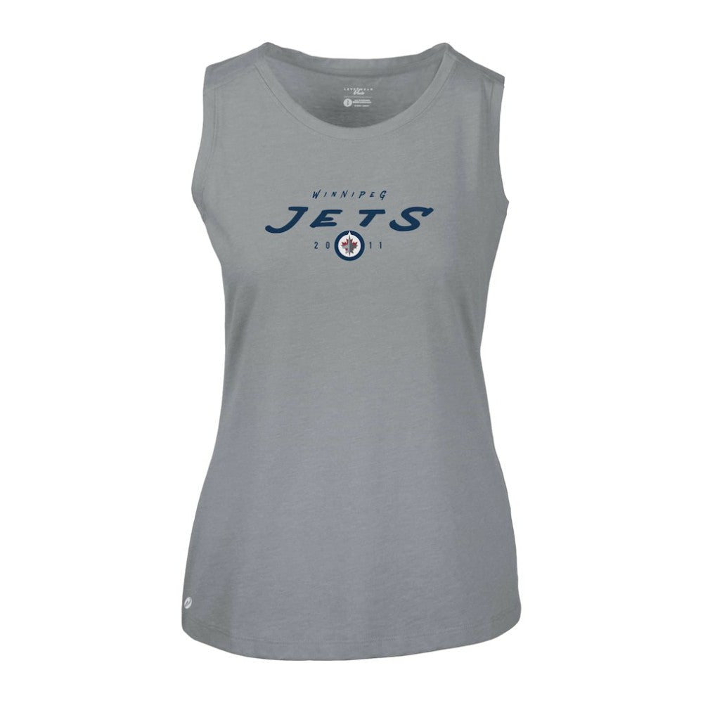 Winnipeg Jets Levelwear Women's Macy Scratched Tank Top Gray