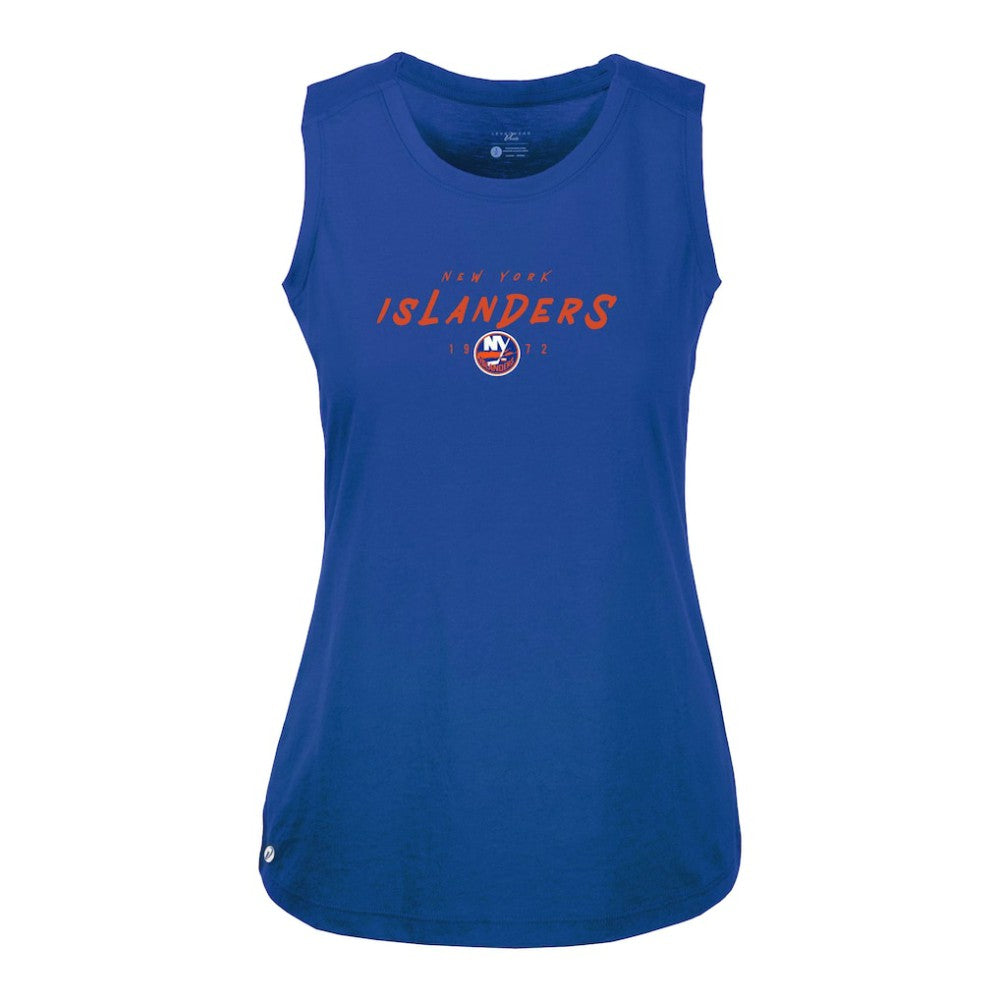 New York Islanders Levelwear Women's Macy Scratched Tank Top Royal