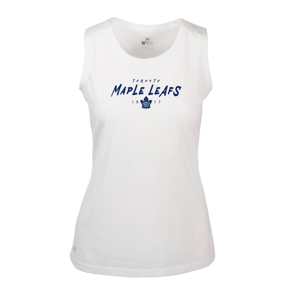 Toronto Maple Leafs Levelwear Women's Macy Scratched Tank Top White