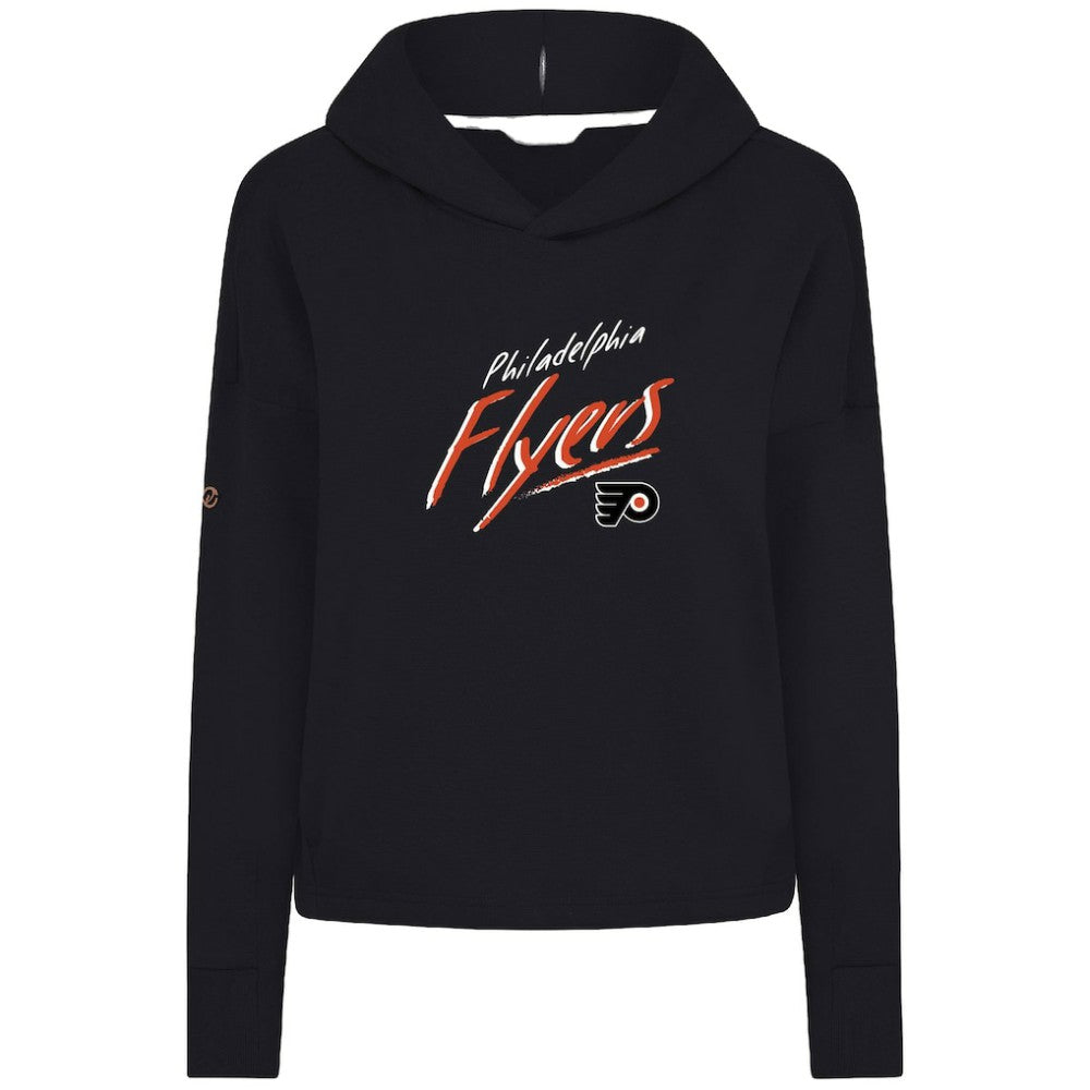 Philadelphia Flyers Levelwear Women's Sweet Sizzle Tri-Blend Cropped Pullover Hoodie Black