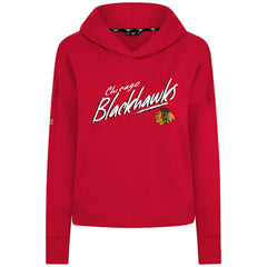 Chicago Blackhawks Levelwear Women's Sweet Sizzle Tri-Blend Cropped Pullover Hoodie Red
