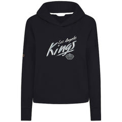 Los Angeles Kings Levelwear Women's Sweet Sizzle Tri-Blend Cropped Pullover Hoodie Black