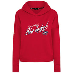 Columbus Blue Jackets Levelwear Women's Sweet Sizzle Tri-Blend Cropped Pullover Hoodie Red