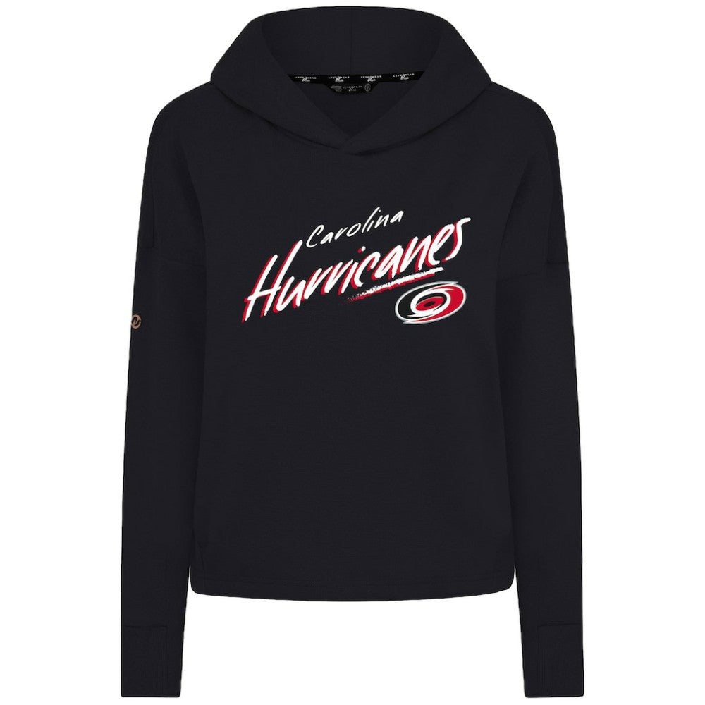 Carolina Hurricanes Levelwear Women's Sweet Sizzle Tri-Blend Cropped Pullover Hoodie Black