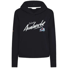 Colorado Avalanche Levelwear Women's Sweet Sizzle Tri-Blend Cropped Pullover Hoodie Black