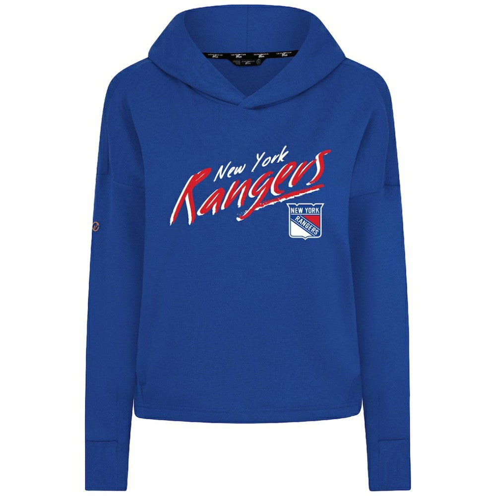 New York Rangers Levelwear Women's Sweet Sizzle Tri-Blend Cropped Pullover Hoodie Royal