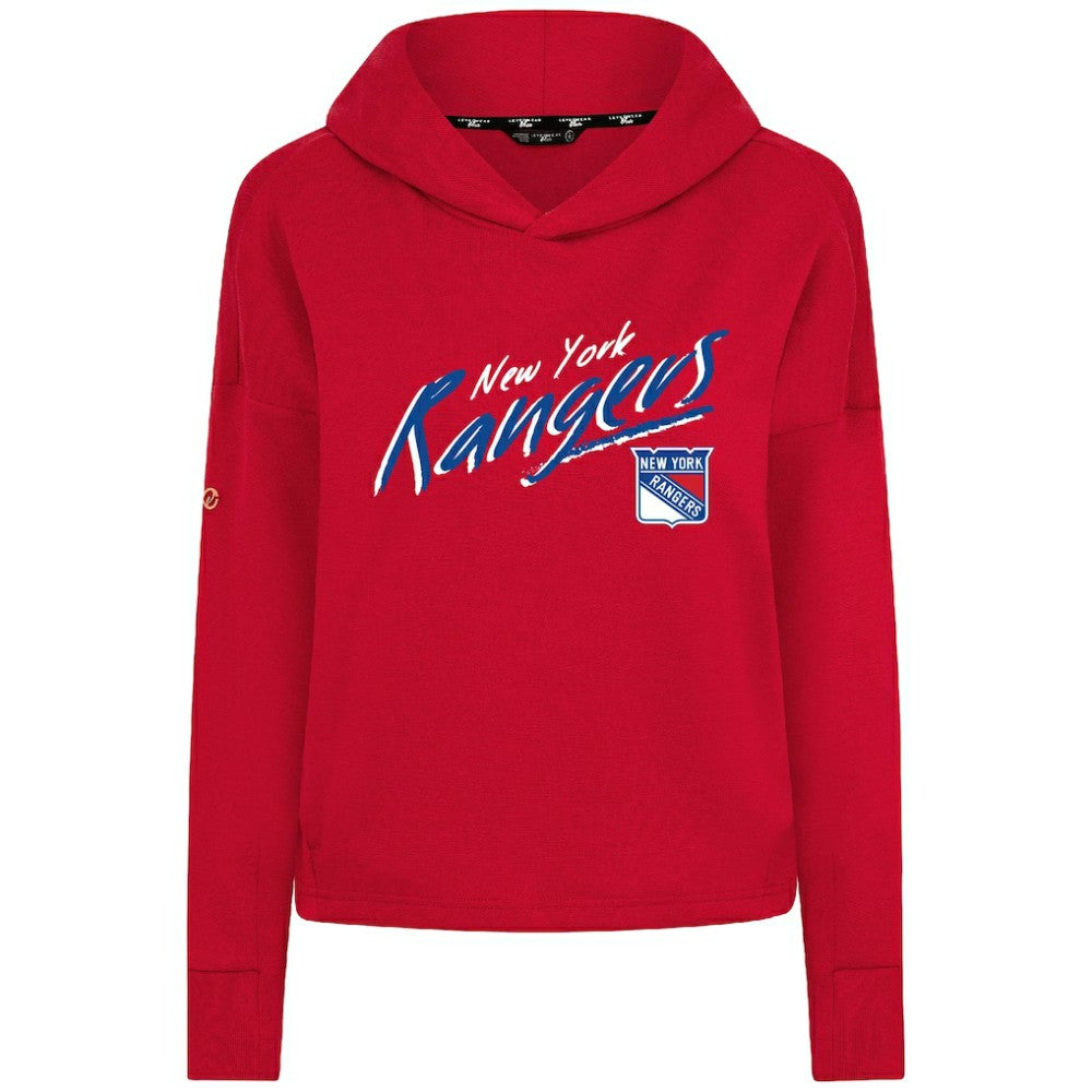 New York Rangers Levelwear Women's Sweet Sizzle Tri-Blend Cropped Pullover Hoodie Red
