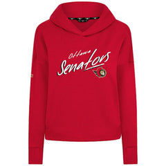 Ottawa Senators Levelwear Women's Sweet Sizzle Tri-Blend Cropped Pullover Hoodie Red