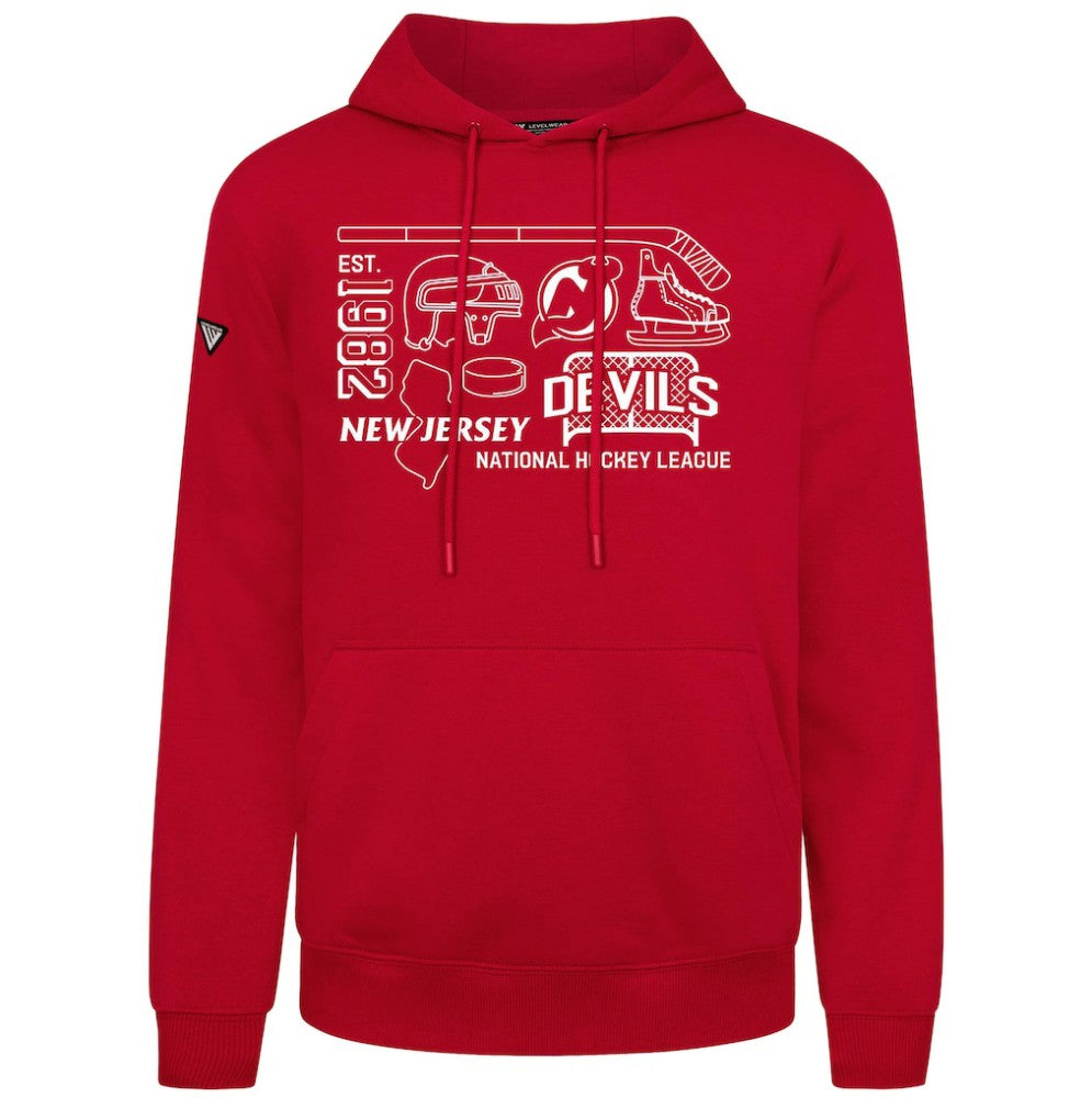 New Jersey Devils Levelwear Podium Campaign Pullover Hoodie Red
