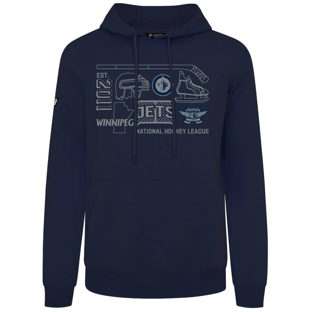 Winnipeg Jets Levelwear Podium Campaign Pullover Hoodie Navy