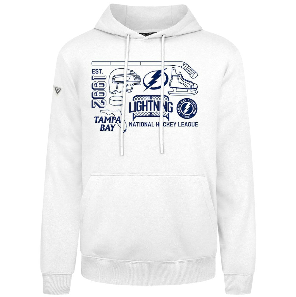 Tampa Bay Lightning Levelwear Podium Campaign Pullover Hoodie White