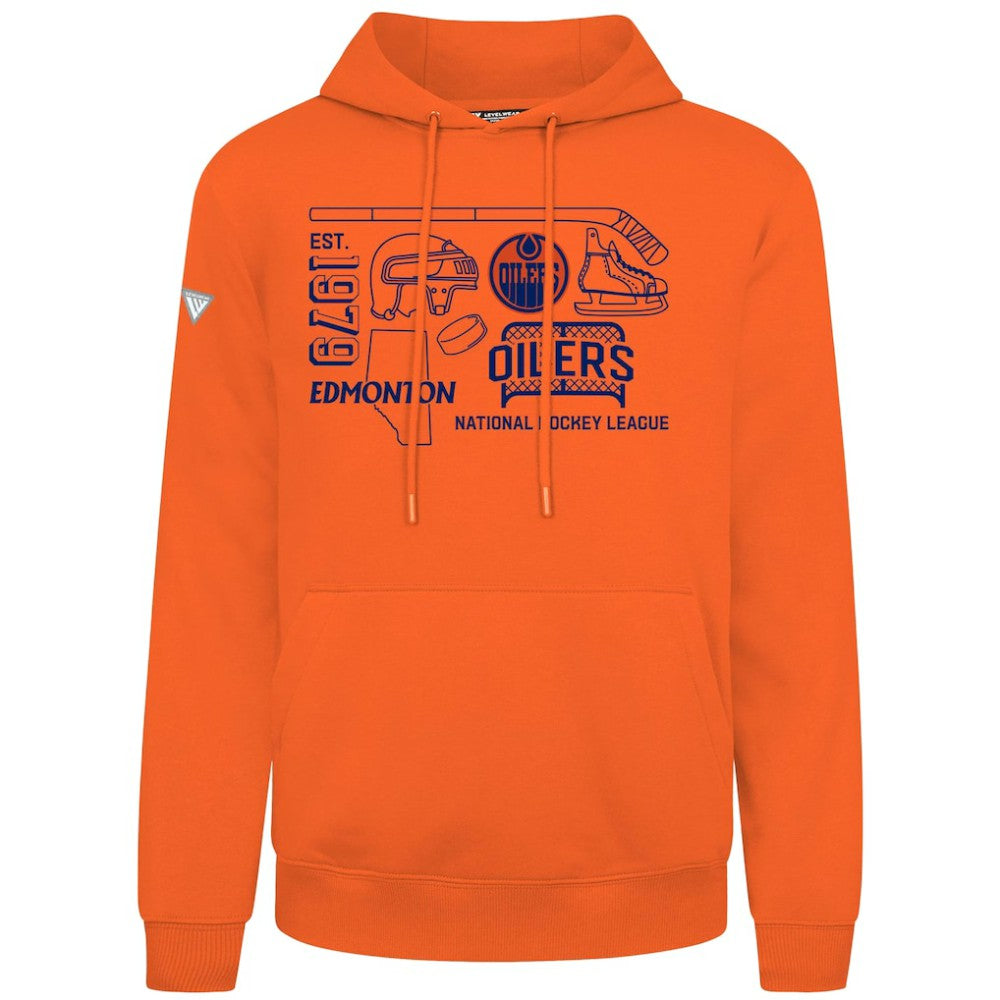 Edmonton Oilers Levelwear Podium Campaign Pullover Hoodie Orange