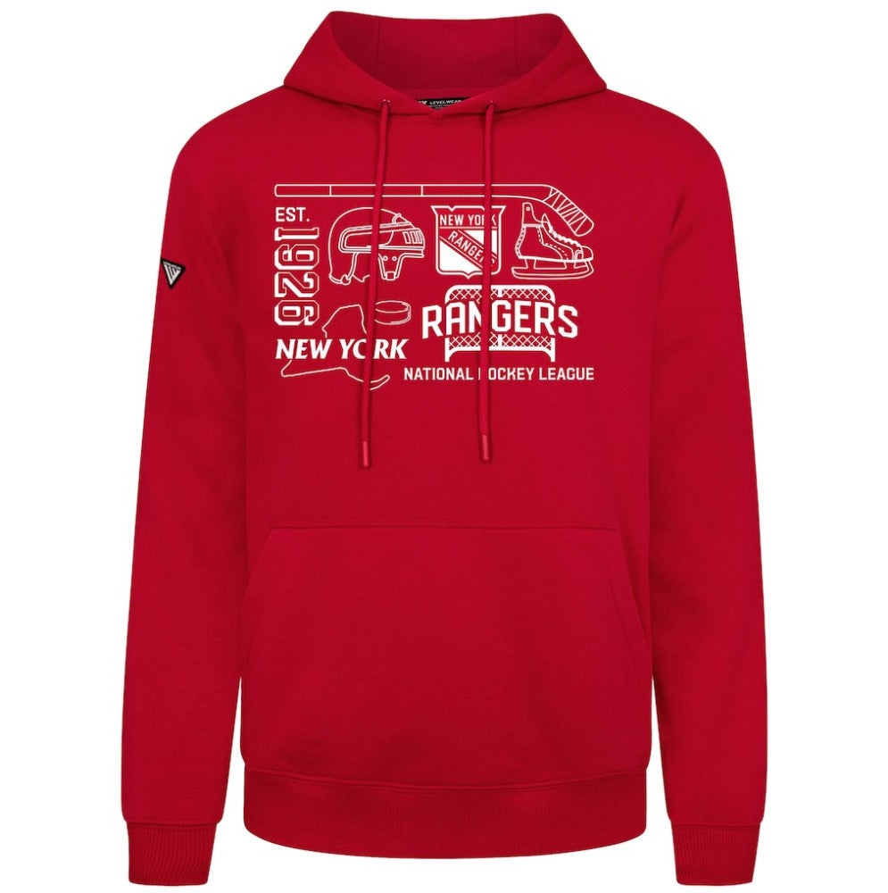 New York Rangers Levelwear Podium Campaign Pullover Hoodie Red