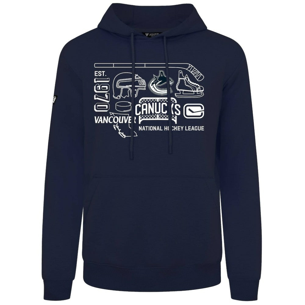 Vancouver Canucks Levelwear Podium Campaign Pullover Hoodie Navy