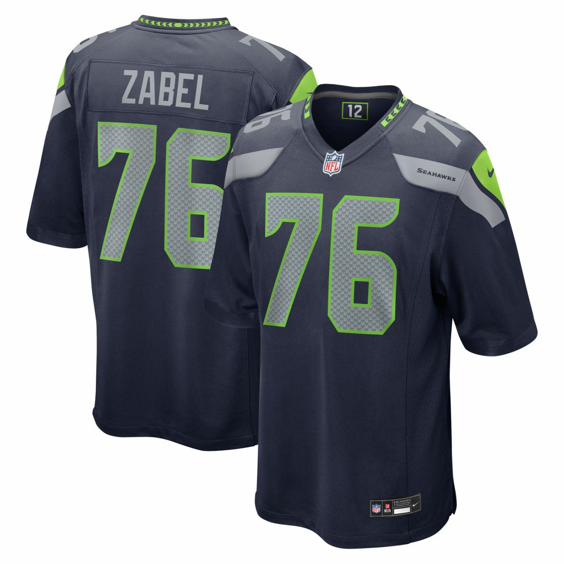 Grey Zabel Seattle Seahawks 2025 NFL Draft First Round Pick Game Jersey - College Navy