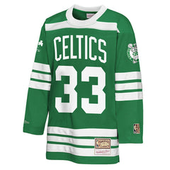 Larry Bird Boston Celtics Youth Maxxed Out 2.0 Fashion Hockey Jersey - Kelly Green