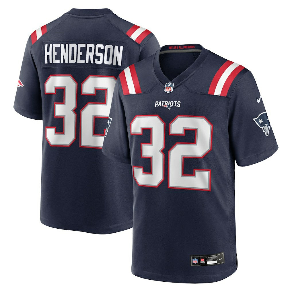 TreVeyon Henderson New England Patriots 2025 NFL Draft Game Jersey - Navy