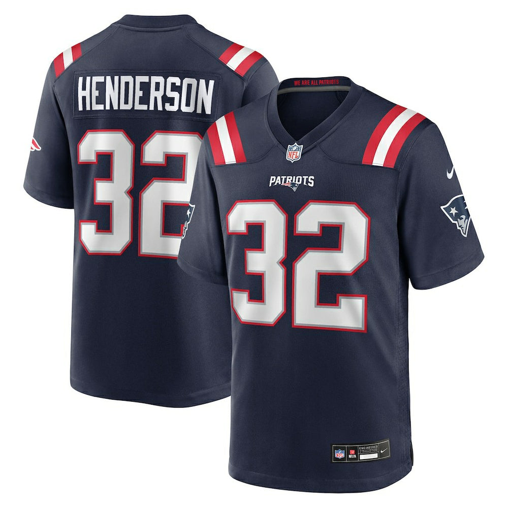 TreVeyon Henderson New England Patriots 2025 NFL Draft Game Jersey - Navy
