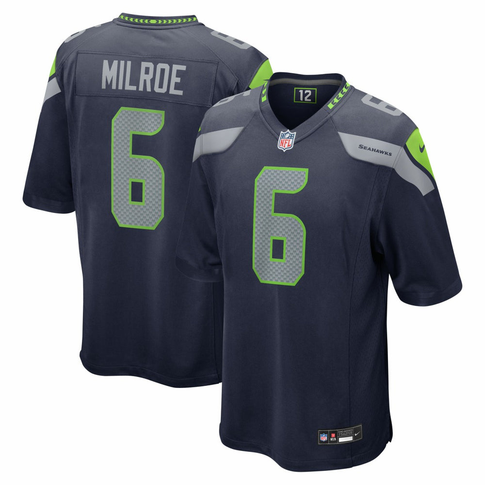 Jalen Milroe Seattle Seahawks 2025 NFL Draft Game Jersey - College Navy