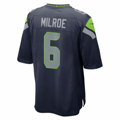 Jalen Milroe Seattle Seahawks 2025 NFL Draft Game Jersey - College Navy