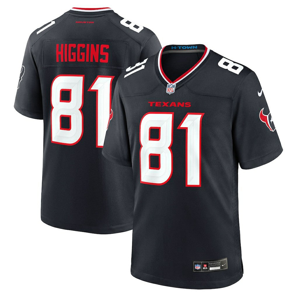 Jayden Higgins Houston Texans Game Jersey - Navy